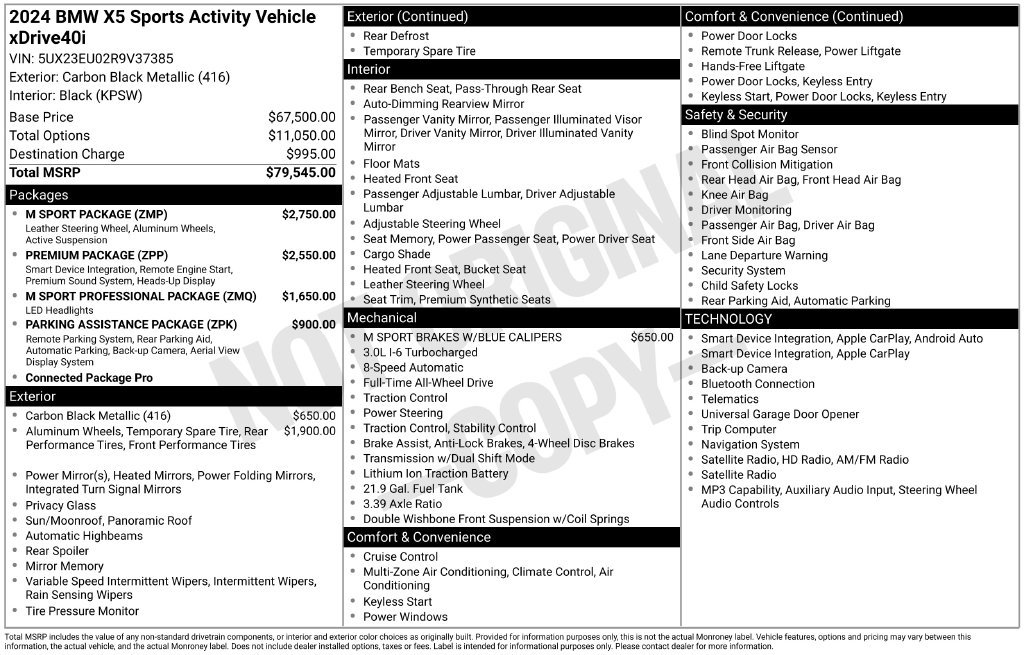 Certified 2024 BMW X5 xDrive40i w/ M Sport Package AWD/4WD image 28