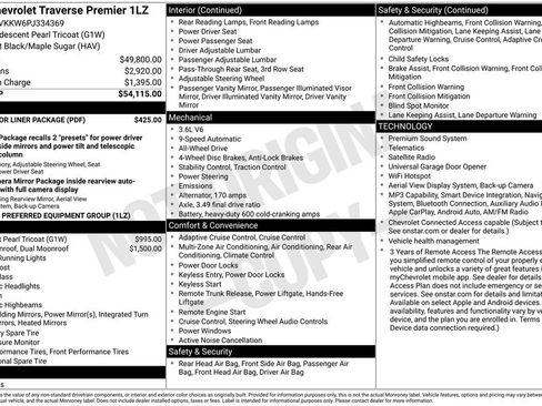 Used 2023 Chevrolet Traverse Premier w/ LPO, Floor Liner Package AWD/4WD image 2