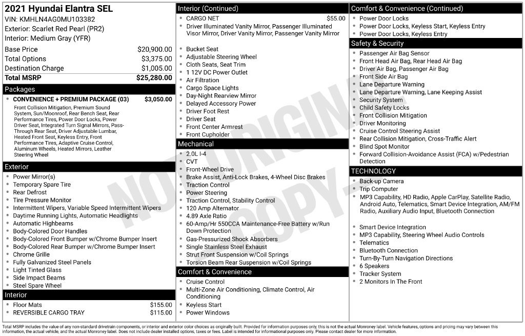 Used 2021 Hyundai Elantra SEL w/ Convenience + Premium Package FWD image 11