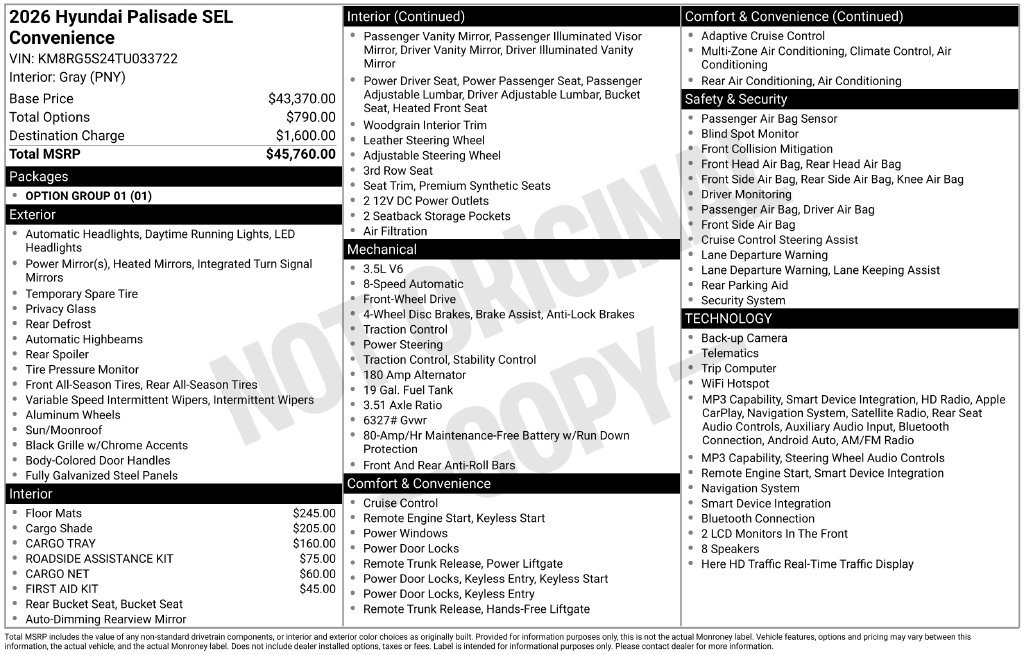 Used 2026 Hyundai Palisade SEL FWD image 28