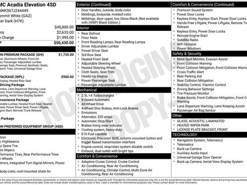 New 2026 GMC Acadia Elevation w/ Elevation Premium Package AWD/4WD image 37