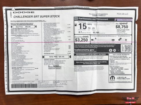 Used 2021 Dodge Challenger SRT Super Stock RWD image 58
