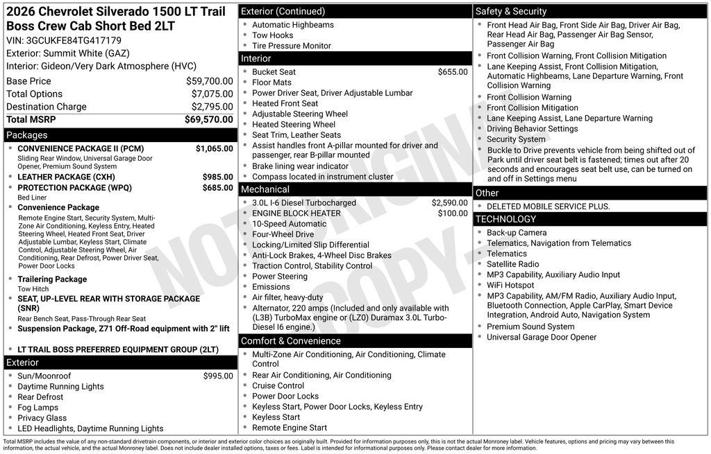 New 2026 Chevrolet Silverado 1500 LT Trail Boss w/ Convenience Package II AWD/4WD image 40