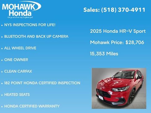 Certified 2025 Honda HR-V Sport image 8