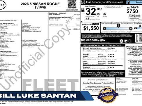 Used 2026 Nissan Rogue SV FWD image 1