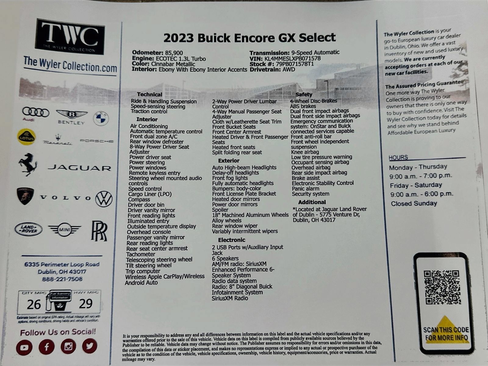 Used 2023 Buick Encore GX Select AWD/4WD image 47
