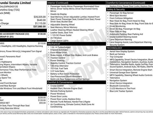 Used 2023 Hyundai Sonata Limited w/ Preferred Accessory Package FWD image 17