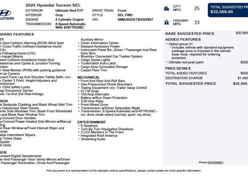 Used 2025 Hyundai Tucson SEL FWD image 3
