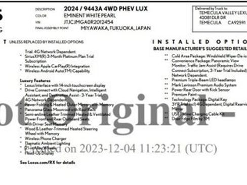 Used 2024 Lexus RX 450h AWD w/ Convenience Package image 2