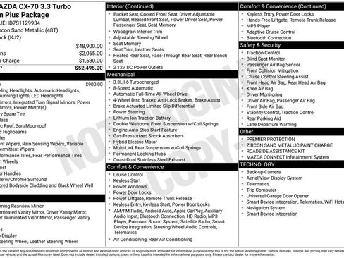 Certified 2025 MAZDA CX-70 3.3 Turbo w/ Premium Plus Pkg image 35