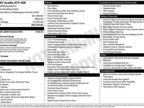 Used 2025 GMC Acadia AT4 w/ LPO, Floor Liner Package image 14