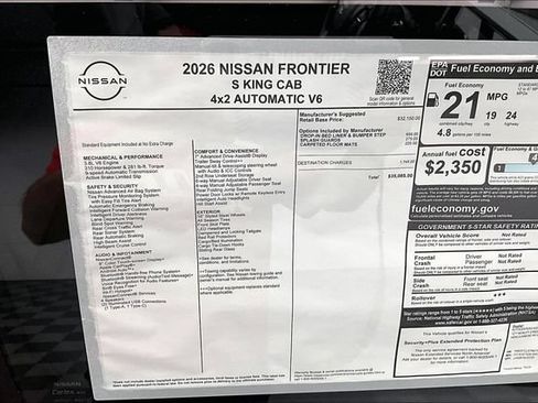 New 2026 Nissan Frontier S RWD image 38