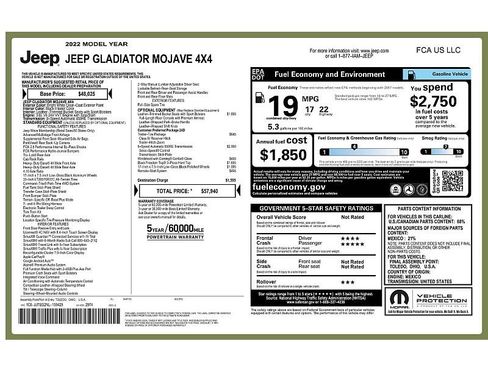 Used 2022 Jeep Gladiator Mojave w/ Trailer Tow Package AWD/4WD image 2