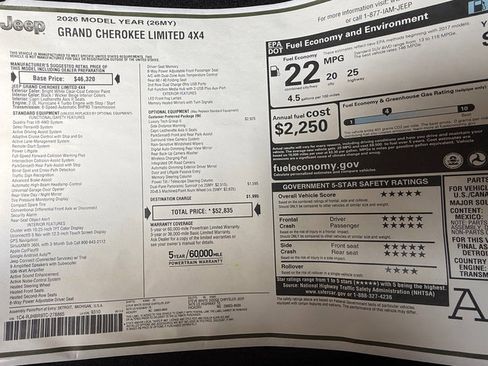 New 2026 Jeep Grand Cherokee Limited w/ Luxury Tech Group II AWD/4WD image 34