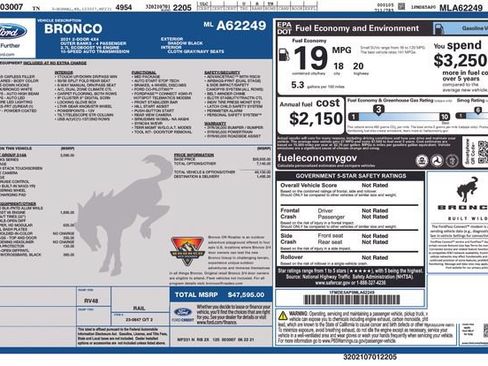 Used 2021 Ford Bronco Outer Banks AWD/4WD image 15