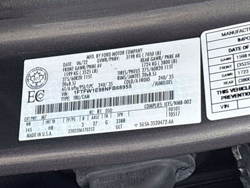 Used 2022 Ford F150 Lariat w/ Equipment Group 502A High AWD/4WD image 34