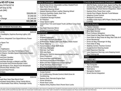 New 2026 Kia K5 GT-Line w/ GT-Line Red Interior Package AWD/4WD image 32