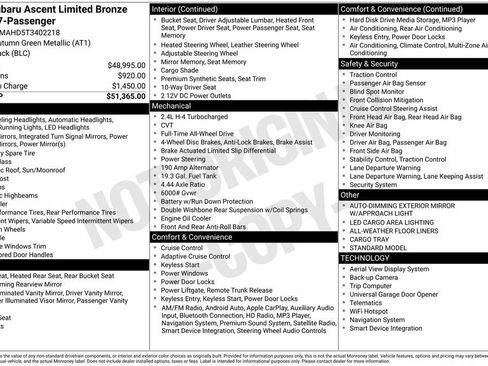 New 2026 Subaru Ascent Limited Bronze image 35