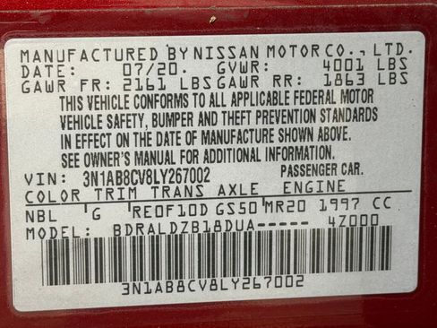 Used 2020 Nissan Sentra SV w/ Trunk Package image 19