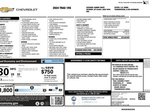 Used 2024 Chevrolet Trax RS w/ Driver Confidence Package FWD image 3