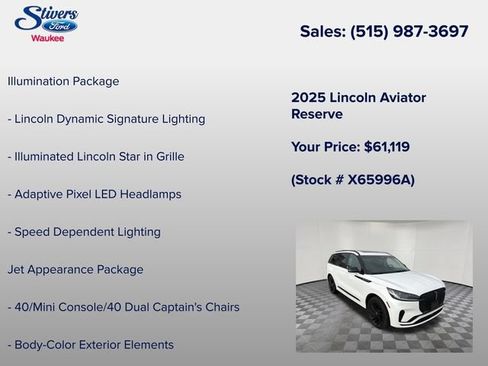 Used 2025 Lincoln Aviator Reserve w/ Equipment Group 201A AWD/4WD image 22