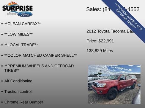 Used 2012 Toyota Tacoma 4x4 Double Cab w/ SR5 Pkg image 7