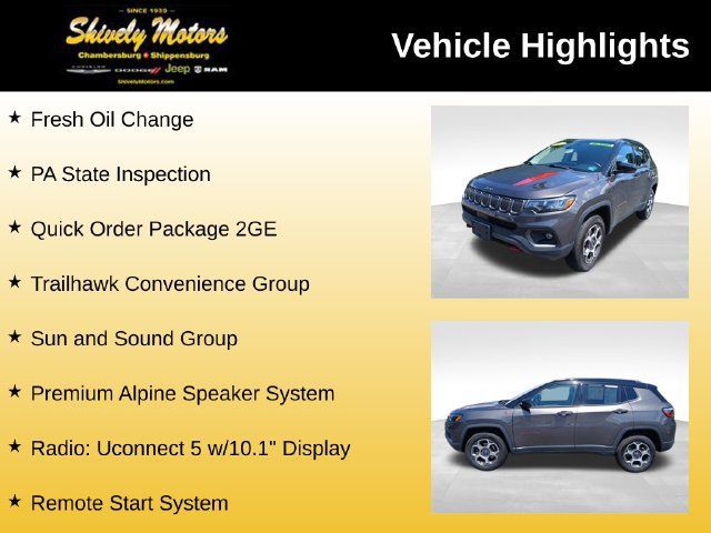 Certified 2022 Jeep Compass Trailhawk w/ Sun and Sound Group AWD/4WD image 7