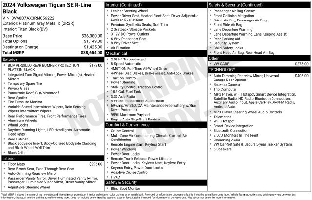 Used 2024 Volkswagen Tiguan SE R-Line AWD/4WD image 25