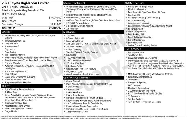 Used 2021 Toyota Highlander Limited FWD image 6