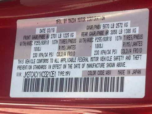Used 2019 MAZDA CX-9 Touring w/ Touring Premium Package FWD image 41