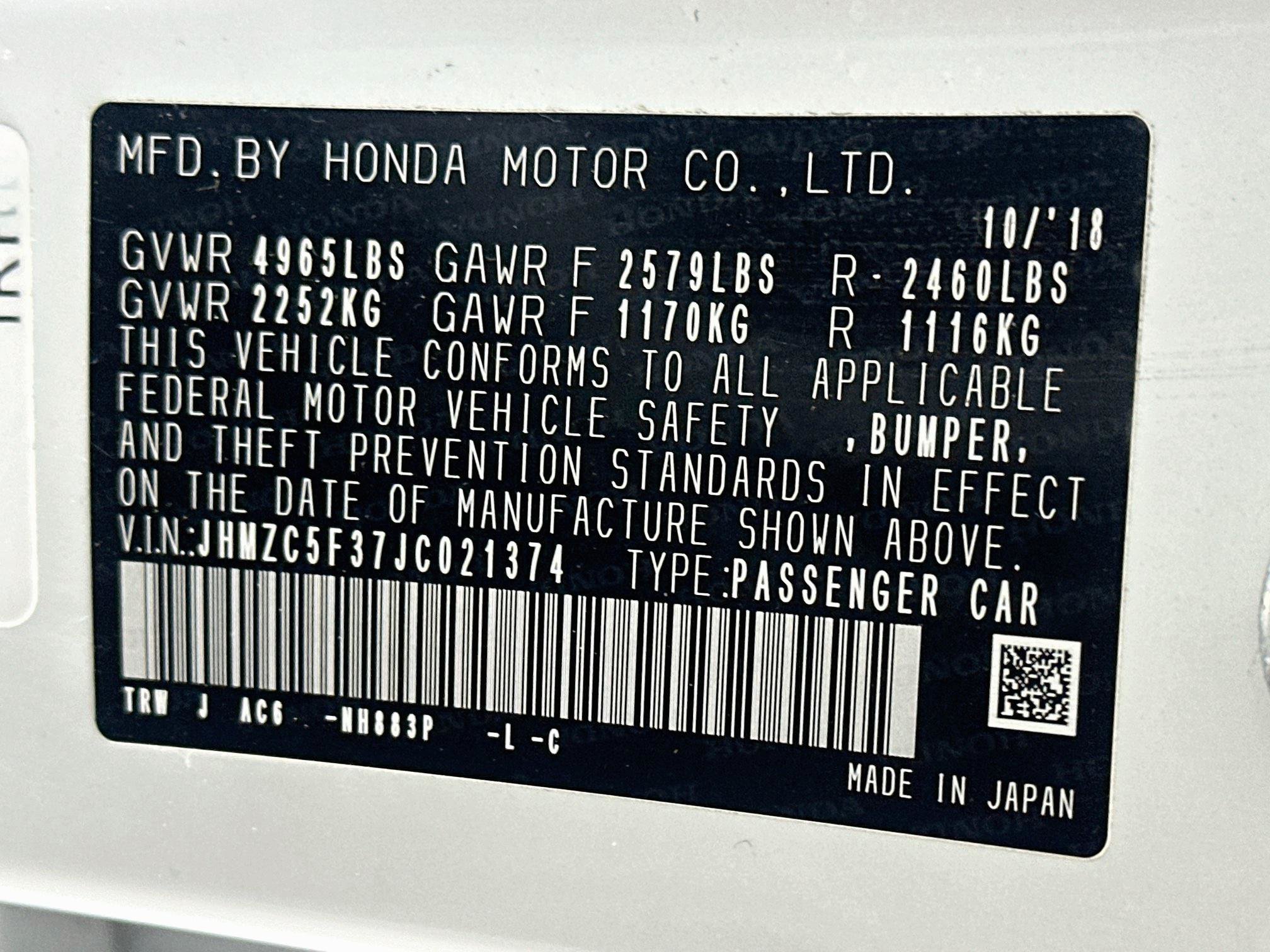 Used 2018 Honda Clarity Touring image 12