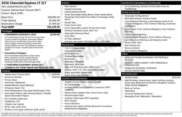 New 2026 Chevrolet Equinox LT AWD/4WD image 31