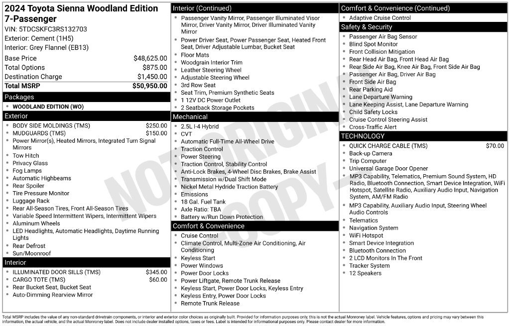 Certified 2024 Toyota Sienna XLE Woodland Edition AWD/4WD image 24