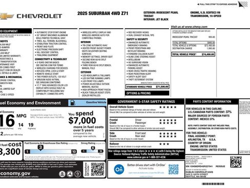 Used 2025 Chevrolet Suburban Z71 AWD/4WD image 4
