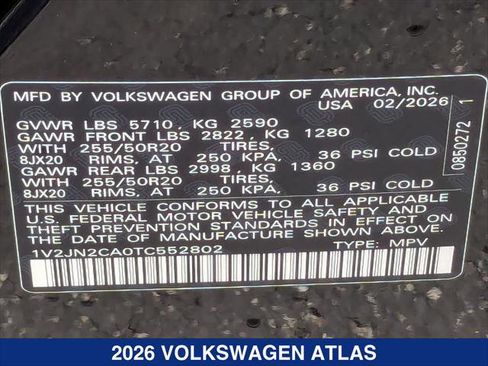 New 2026 Volkswagen Atlas SE FWD image 20