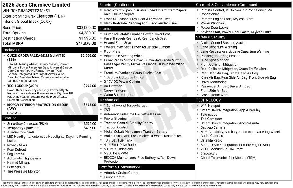 Used 2026 Jeep Cherokee Limited AWD/4WD image 6