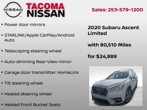 Used 2020 Subaru Ascent Limited w/ Technology Package AWD/4WD image 9