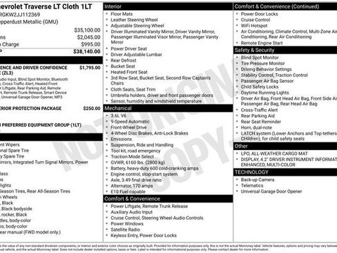 Used 2018 Chevrolet Traverse LT FWD image 53