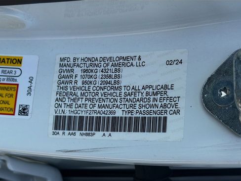 Certified 2024 Honda Accord LX image 37