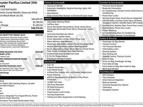 Used 2019 Chrysler Pacifica Limited w/ Advanced Safetytec Group FWD image 20
