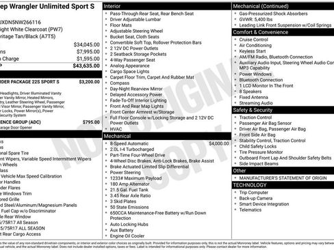 Certified 2022 Jeep Wrangler Unlimited Sport AWD/4WD image 13