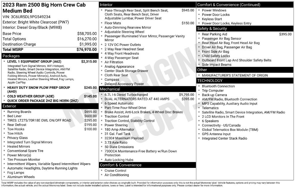 Used 2023 RAM 2500 Big Horn w/ Level 1 Equipment Group AWD/4WD image 3