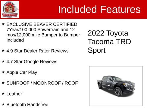 Used 2022 Toyota Tacoma TRD Sport w/ TRD Premium Sport Package RWD image 4