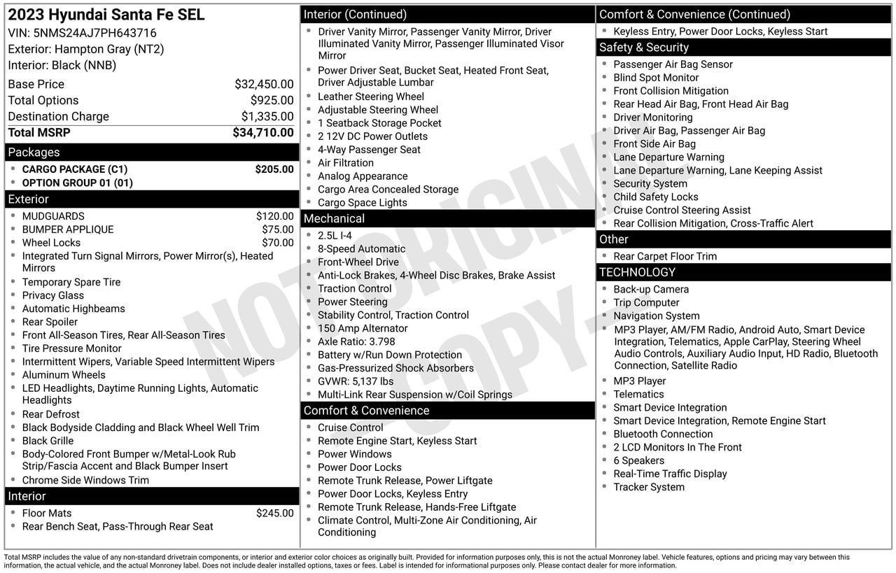 Used 2023 Hyundai Santa Fe SEL w/ Cargo Package FWD image 30