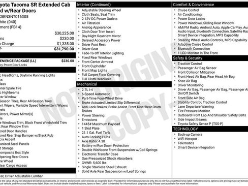 Used 2022 Toyota Tacoma SR w/ SR Convenience Package AWD/4WD image 2