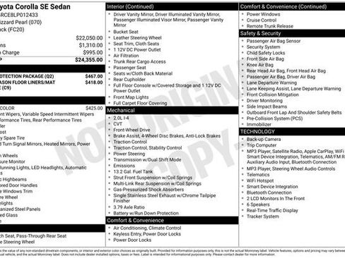 Used 2020 Toyota Corolla SE w/ Body Protection Package FWD image 15