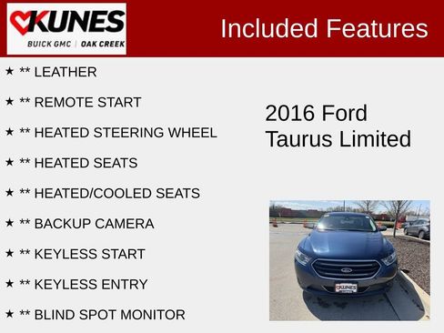 Used 2016 Ford Taurus Limited w/ Equipment Group 301A image 2