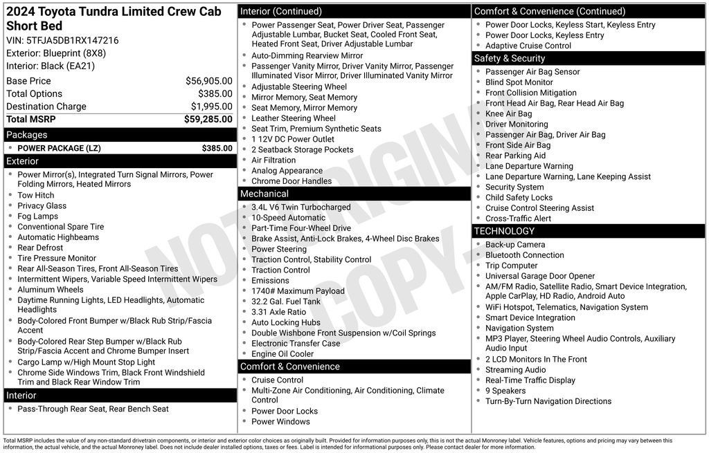 Used 2024 Toyota Tundra Limited w/ Power Package AWD/4WD image 36