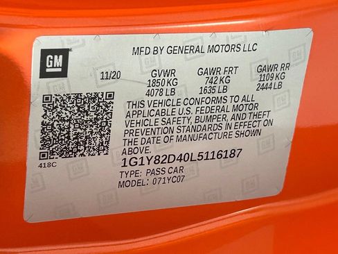 Used 2020 Chevrolet Corvette Stingray Premium Cpe w/ 3LT Preferred Equipment Group RWD image 44