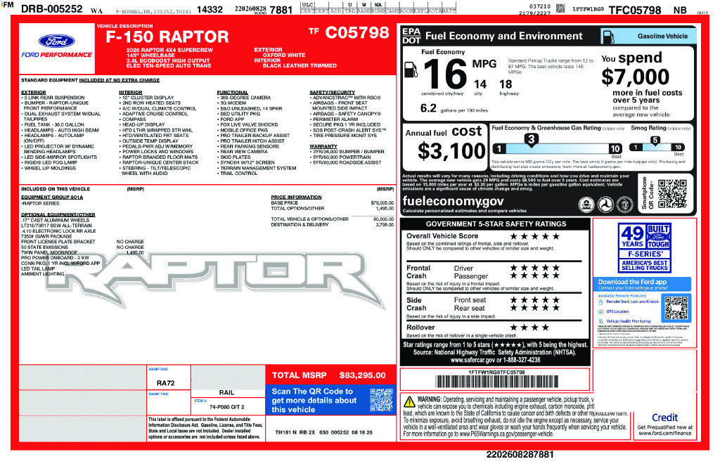 New 2026 Ford F150 Raptor AWD/4WD image 34